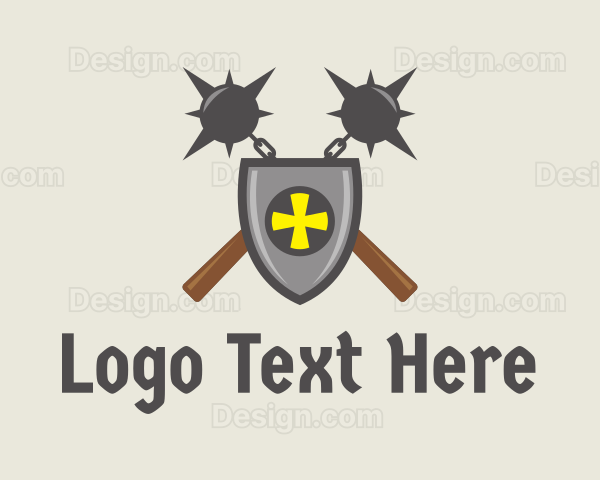 Medieval Shield Flail Logo