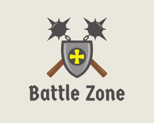 Medieval Shield Flail  logo design