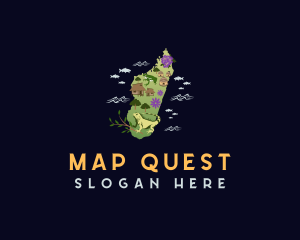 Madagascar Travel Map logo design