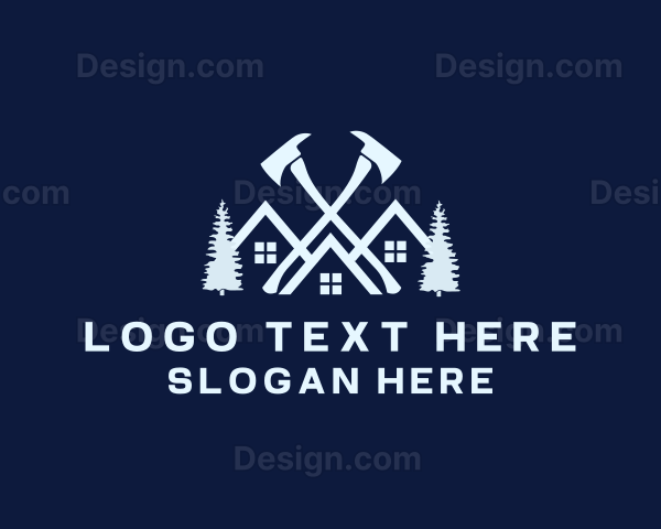 Forest Cabin Axe Logo