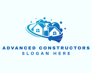 Cleaning House Sanitation logo design