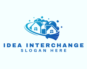 Cleaning House Sanitation logo design