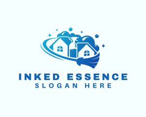 Cleaning House Sanitation logo design