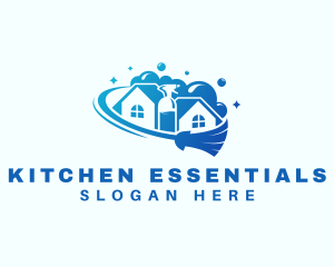 Cleaning House Sanitation logo design