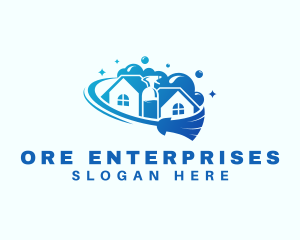 Cleaning House Sanitation logo design