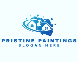 Cleaning House Sanitation logo design