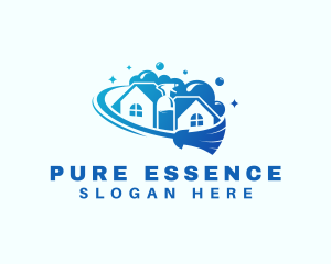 Cleaning House Sanitation logo design