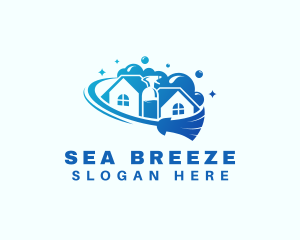 Cleaning House Sanitation logo design