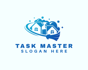 Cleaning House Sanitation logo design