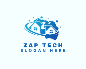 Cleaning House Sanitation logo design