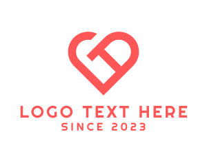 Heart Letter D Charity  logo design