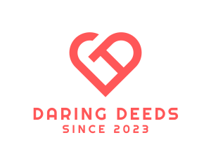 Heart Letter D Charity  logo design