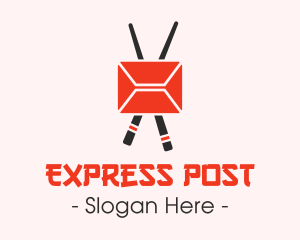 Mail Envelope Chopstick logo