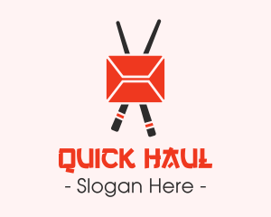 Mail Envelope Chopstick logo design