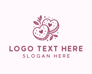 Cookie Floral Heart logo design