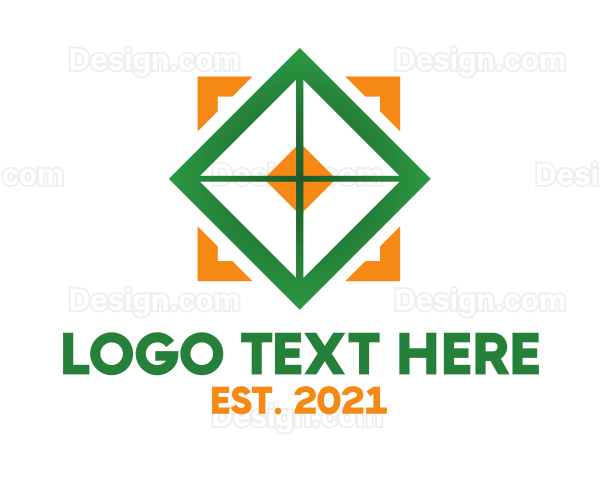 Orange Green Box Crosshair Logo