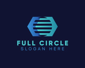 Digital Hexagon Circle  logo design