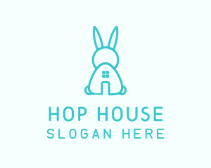 Blue Bunny House  logo design