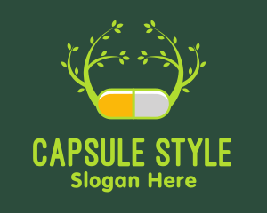 Herbal Medicine Capsule  logo design