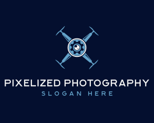 Drone Camera Quadcopter logo design