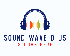 Headset Music Wave logo design