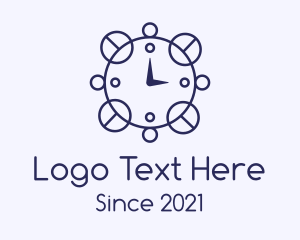 Blue Line Art Clock  logo