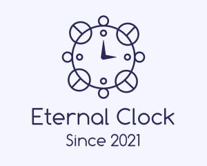 Blue Line Art Clock  logo