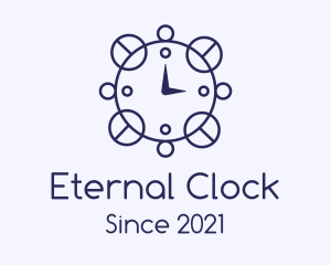 Blue Line Art Clock  logo design