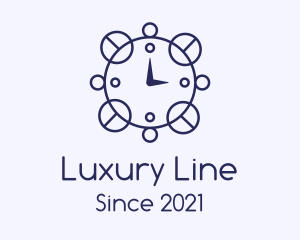 Blue Line Art Clock  logo design