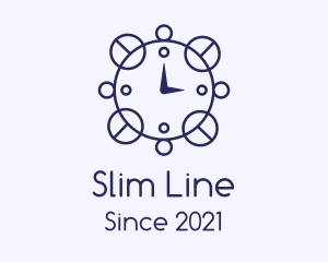 Blue Line Art Clock  logo design