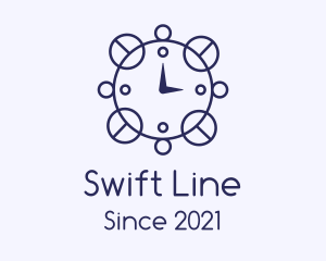 Blue Line Art Clock  logo design