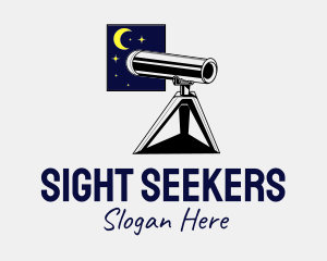 Window Stargazing Telescope logo design