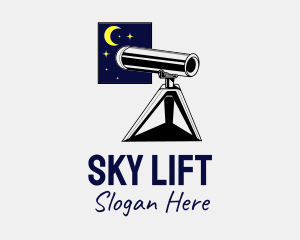 Window Stargazing Telescope logo design