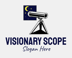 Window Stargazing Telescope logo design