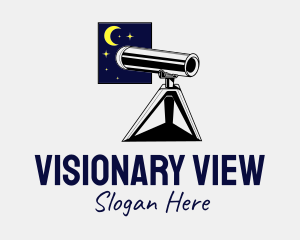 Window Stargazing Telescope logo design