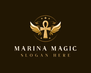 Luxury Ankh Wings logo design