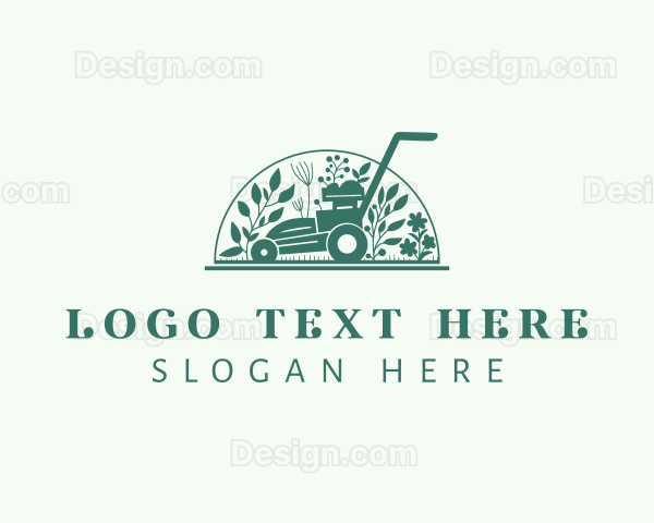 Lawn Mower Gardening Equipment Logo