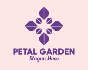 Purple Petal Flower  logo design