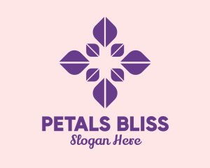 Purple Petal Flower  logo design