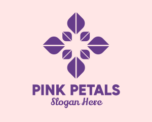 Purple Petal Flower  logo design