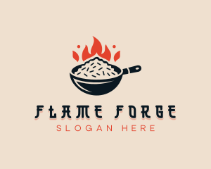 Flame Fried Rice logo design