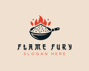 Flame Fried Rice logo design