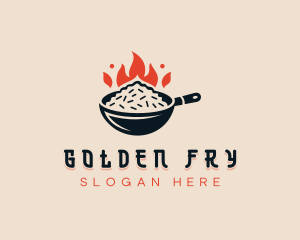 Flame Fried Rice logo design