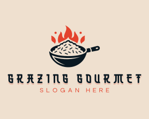 Flame Fried Rice logo design