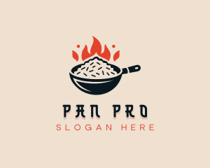 Flame Fried Rice logo design