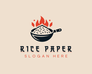 Flame Fried Rice logo design