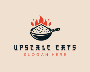 Flame Fried Rice logo design