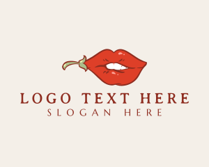 Spicy - Sexy Hot Lips logo design