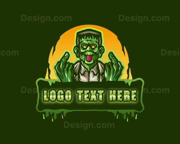 Cursing Zombie Profanity Logo