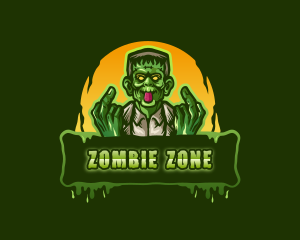 Cursing Zombie Profanity logo design